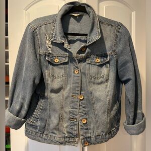 Super cute jacket with hand painted heart on back